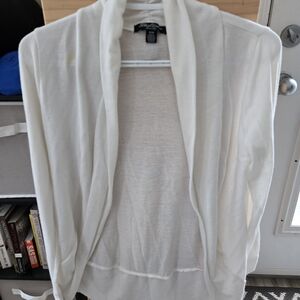 Steetwear Society White Open-Front Cardigan